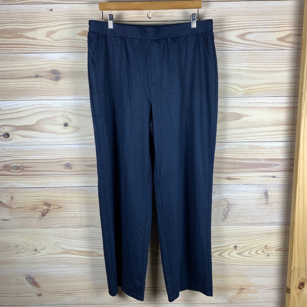 Keriffe Wide Leg Pants Womens XXL Navy Blue Minimalist Casual Career